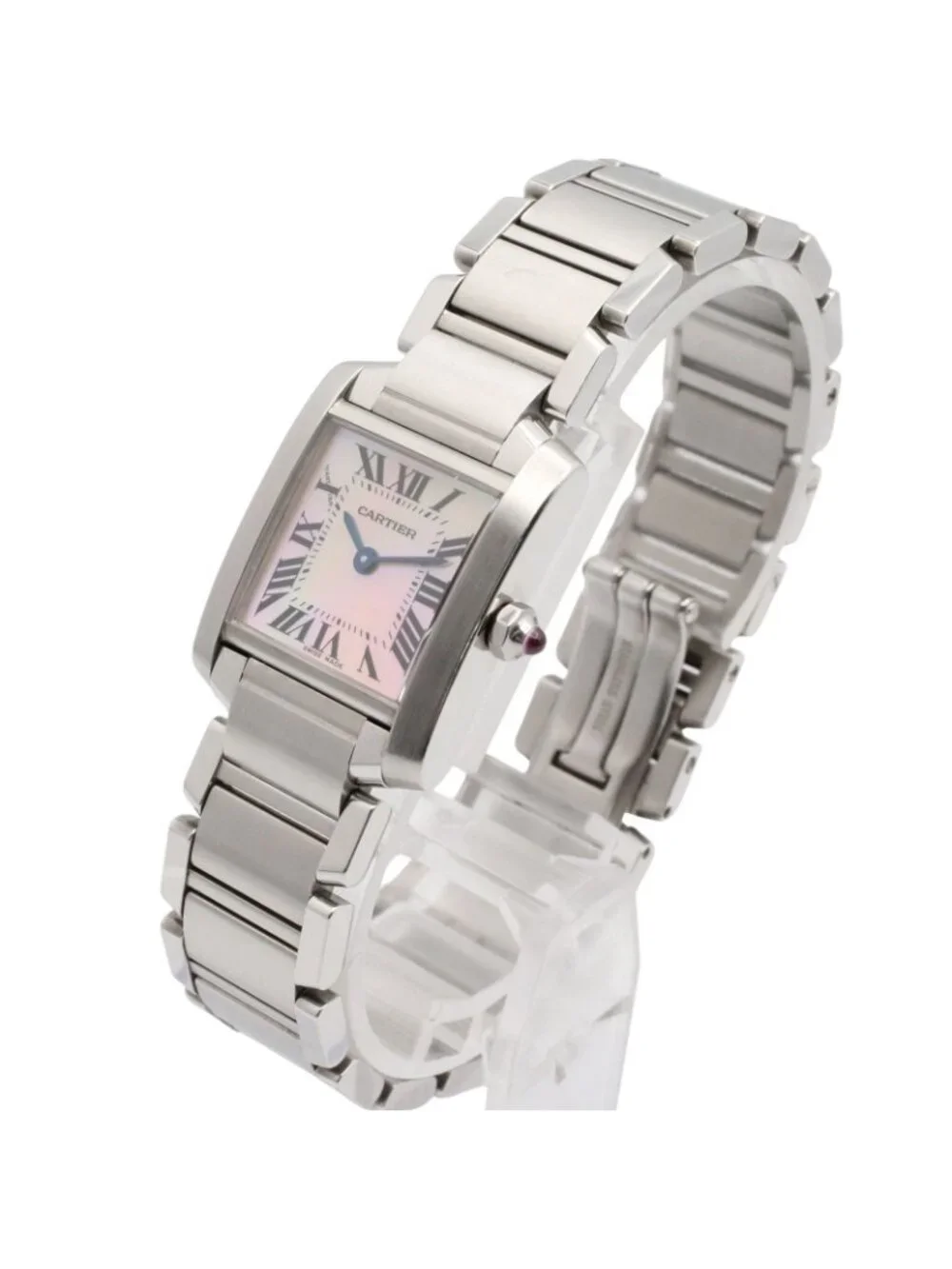 Cartier Watch Tank Francaise SM Pink Shell Stainless Steel